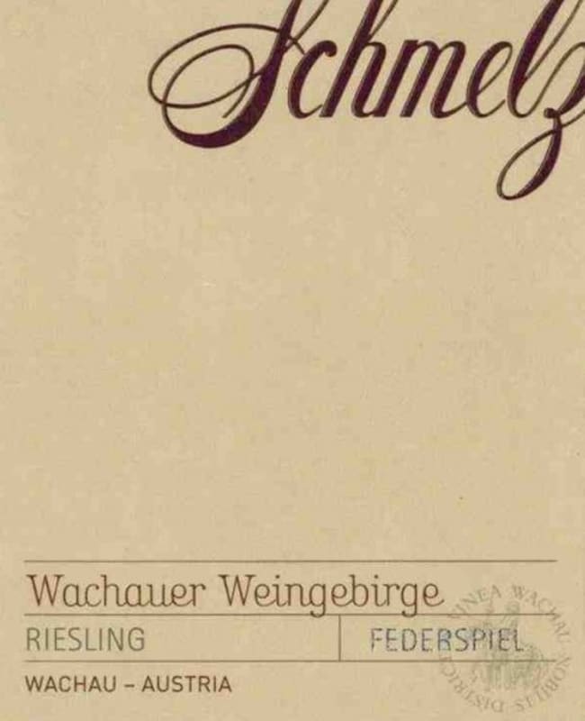 Weingut Familie Schmelz Wachauer Weingebirge Federspiel Riesling 2012 Front Label