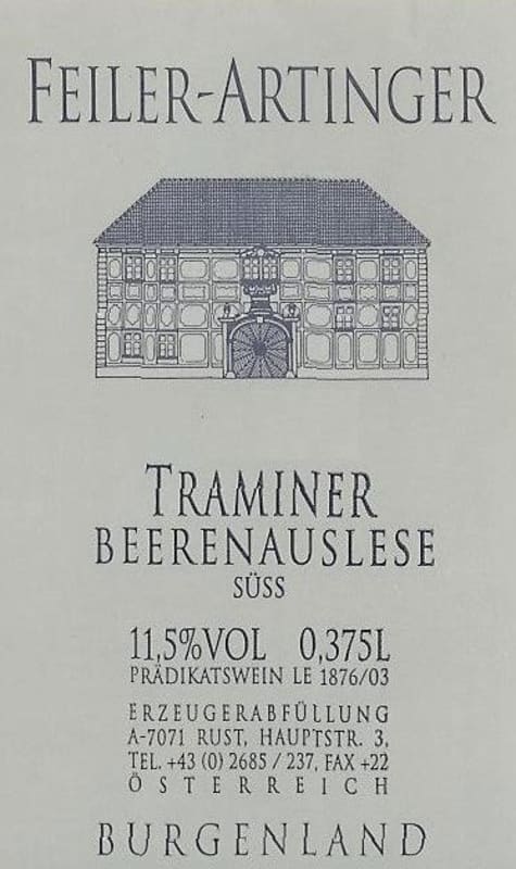 Weingut Feiler-Artinger Traminer Beerenauslese 2006 Front Label