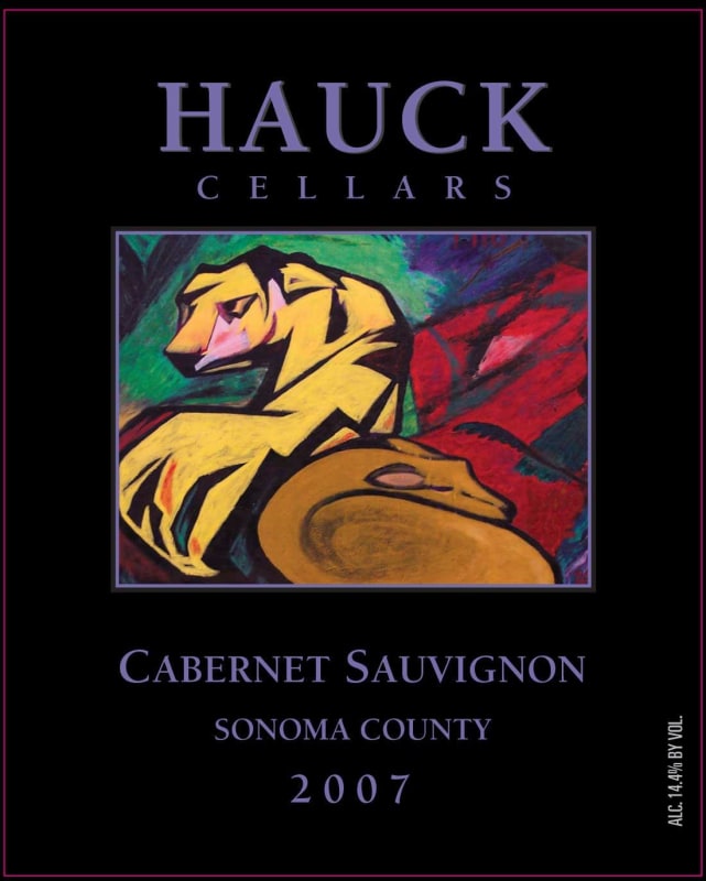 Hauck Cellars Cabernet Sauvignon 2007 Front Label