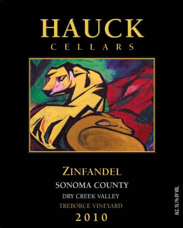 Hauck Cellars Treborce Vineyard Zinfandel 2010 Front Label