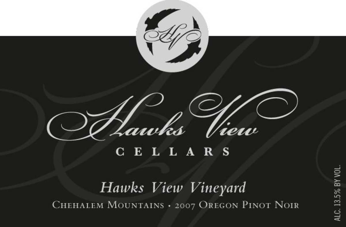 Hawks View Cellars Hawks View Vineyard Pinot Noir 2007 Front Label