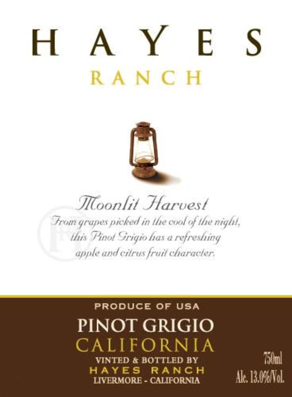 Hayes Ranch Moonlit Harvest Pinot Grigio 2013 Front Label