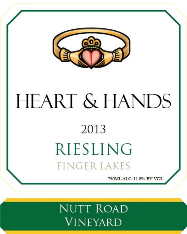 Heart & Hands Wine Company Nutt Road Vineyard Riesling 2013 Front Label
