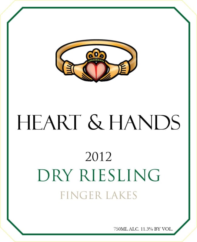 Heart & Hands Wine Company Dry Riesling 2012 Front Label