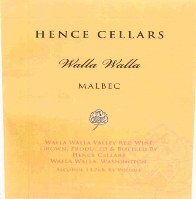 Hence Cellars Malbec 2011 Front Label