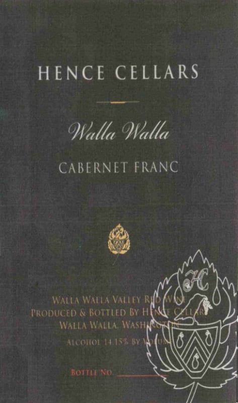 Hence Cellars Cabernet Franc 2011 Front Label