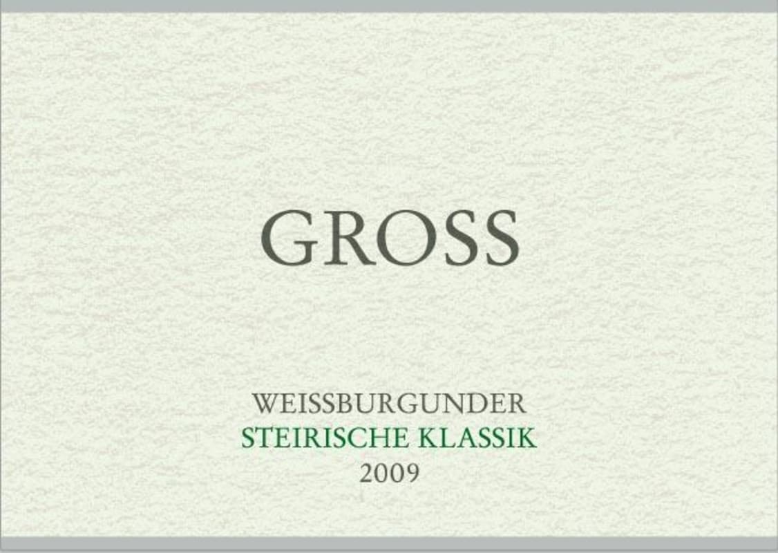 Weingut Gross Steirische Klassik STK Weissburgunder 2009 Front Label
