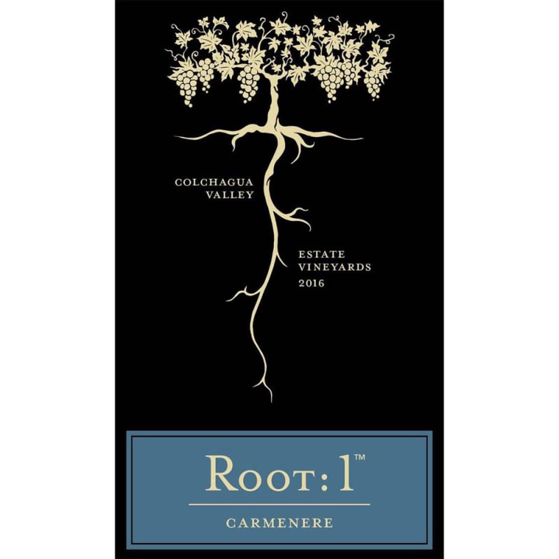 Root:1 Carmenere Reserva 2016 Front Label