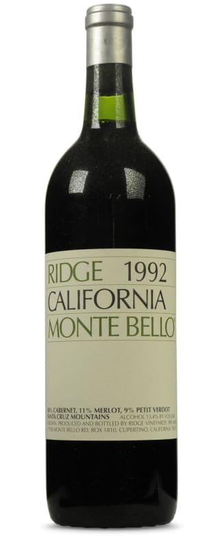Ridge Monte Bello 1992 Front Bottle Shot