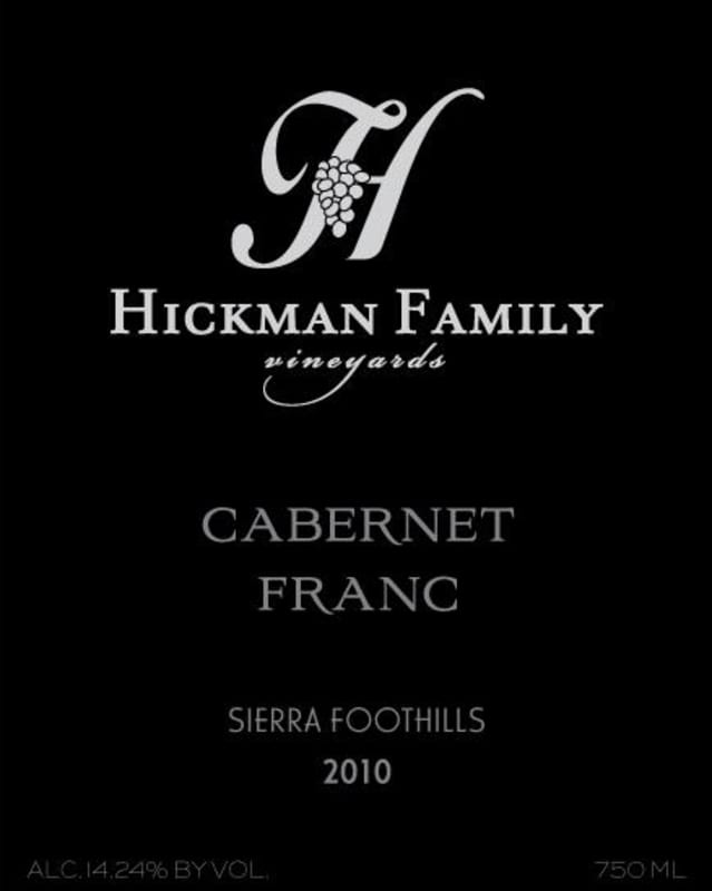 Hickman Family Vineyards Cabernet Franc 2010 Front Label