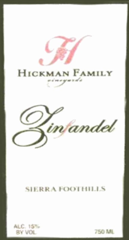 Hickman Family Vineyards Zinfandel 2009 Front Label