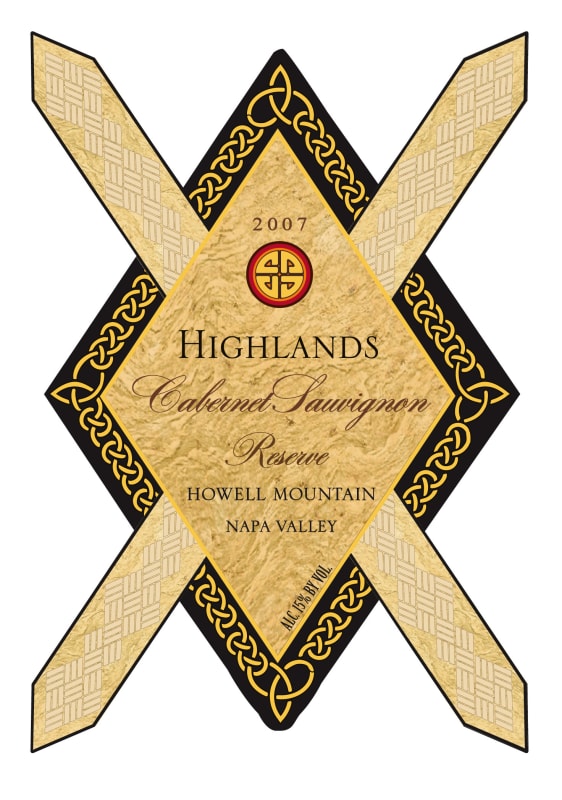 Highlands Winery Reserve Cabernet Sauvignon 2007 Front Label