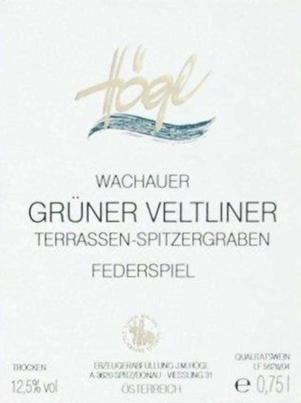 Weingut Hoegl Terrassen Spitzergraben Federspiel Gruner Veltliner 2013 Front Label
