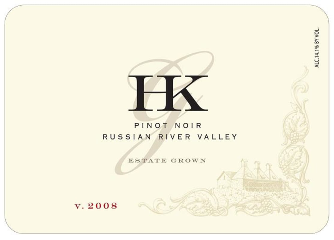 HKG Estate Wines Pinot Noir 2008 Front Label