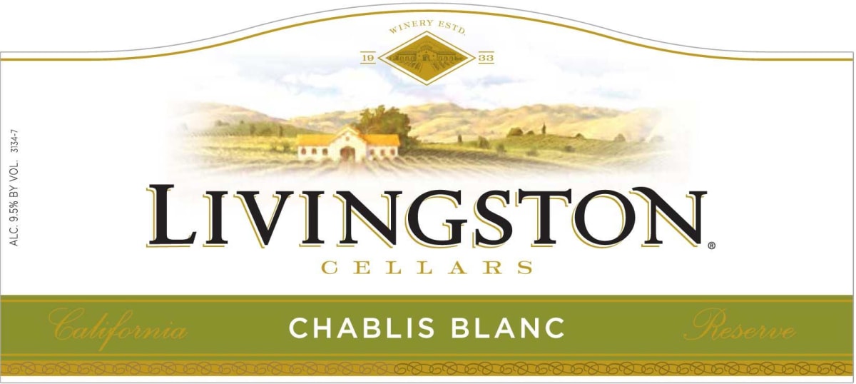Livingston California Reserve Chablis Blanc Front Label