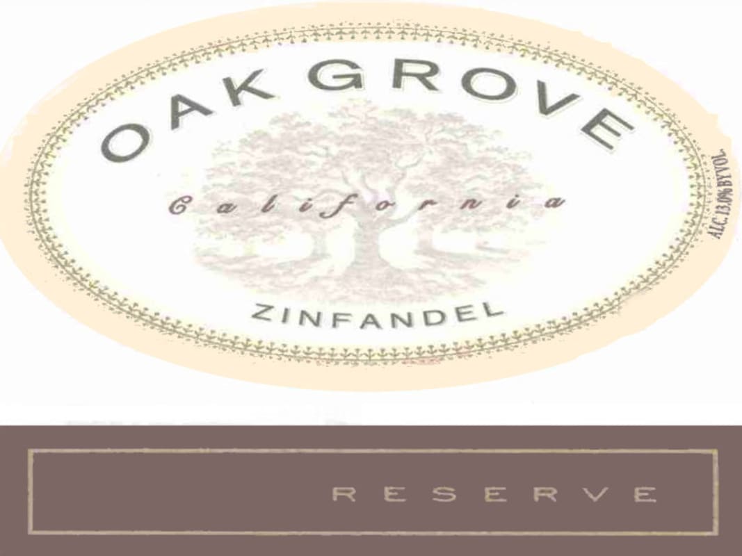 Oak Grove Family Reserve Zinfandel 2008 Front Label