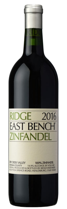 Ridge East Bench Zinfandel 2016 Front Bottle Shot