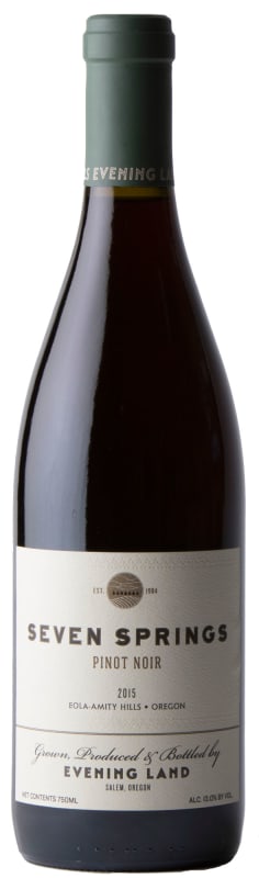 Evening Land Seven Springs Vineyard Pinot Noir 2015 Front Bottle Shot