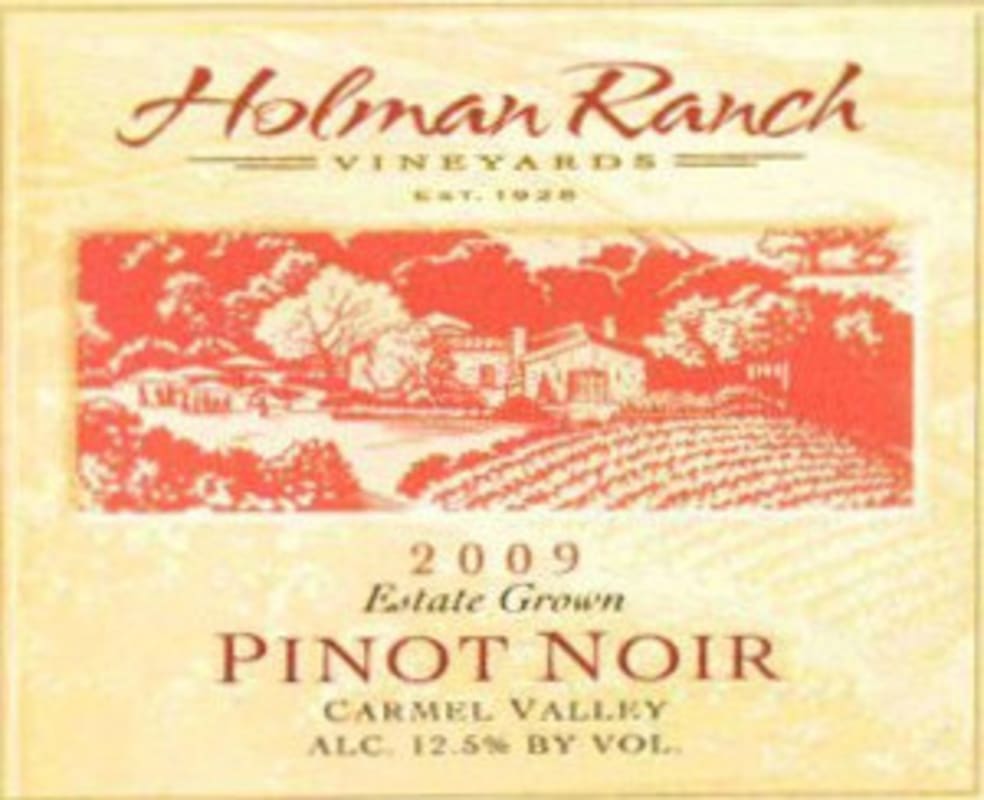 Holman Ranch Estate Pinot Noir 2009 Front Label