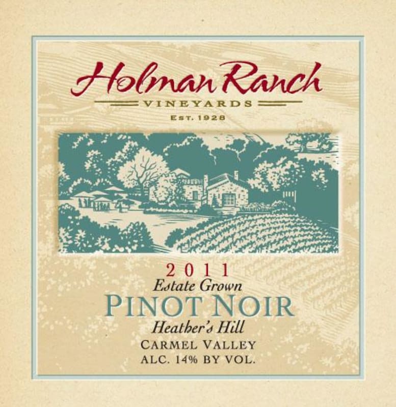 Holman Ranch Estate Grown Heathers Hill Pinot Noir 2011 Front Label