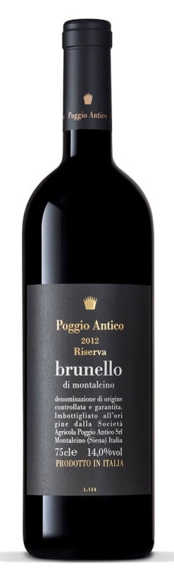 Poggio Antico Brunello di Montalcino Riserva 2012 Front Bottle Shot