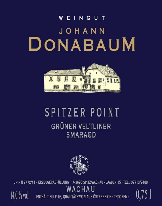Weingut Johann Donabaum Spitzer Point Smaragd Gruner Veltliner 2015 Front Label