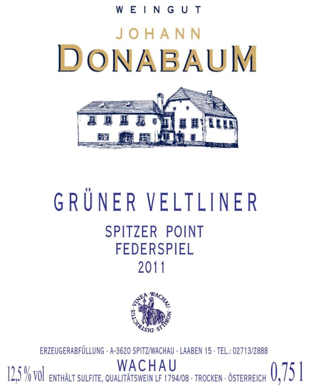 Weingut Johann Donabaum Spitzer Point Federspiel Gruner Veltliner 2011 Front Label