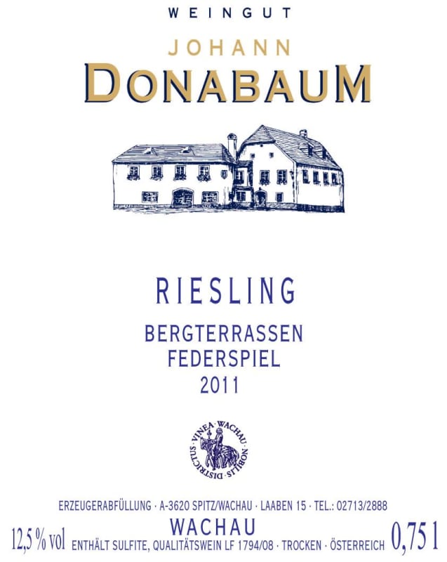 Weingut Johann Donabaum Bergterrassen Federspiel Riesling 2011 Front Label