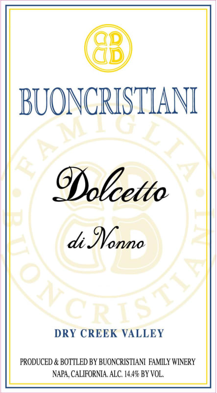 Buoncristiani Dolcetto di Nonno 2012 Front Label