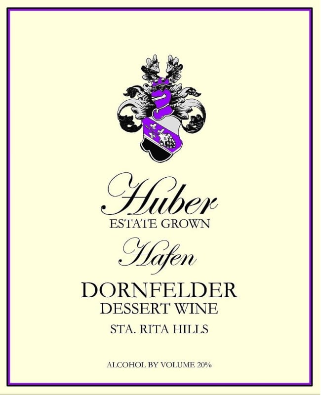 Huber Estate Hafen Dornfelder 2012 Front Label