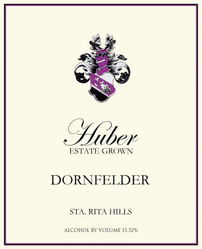 Huber Estate Dornfelder 2013 Front Label