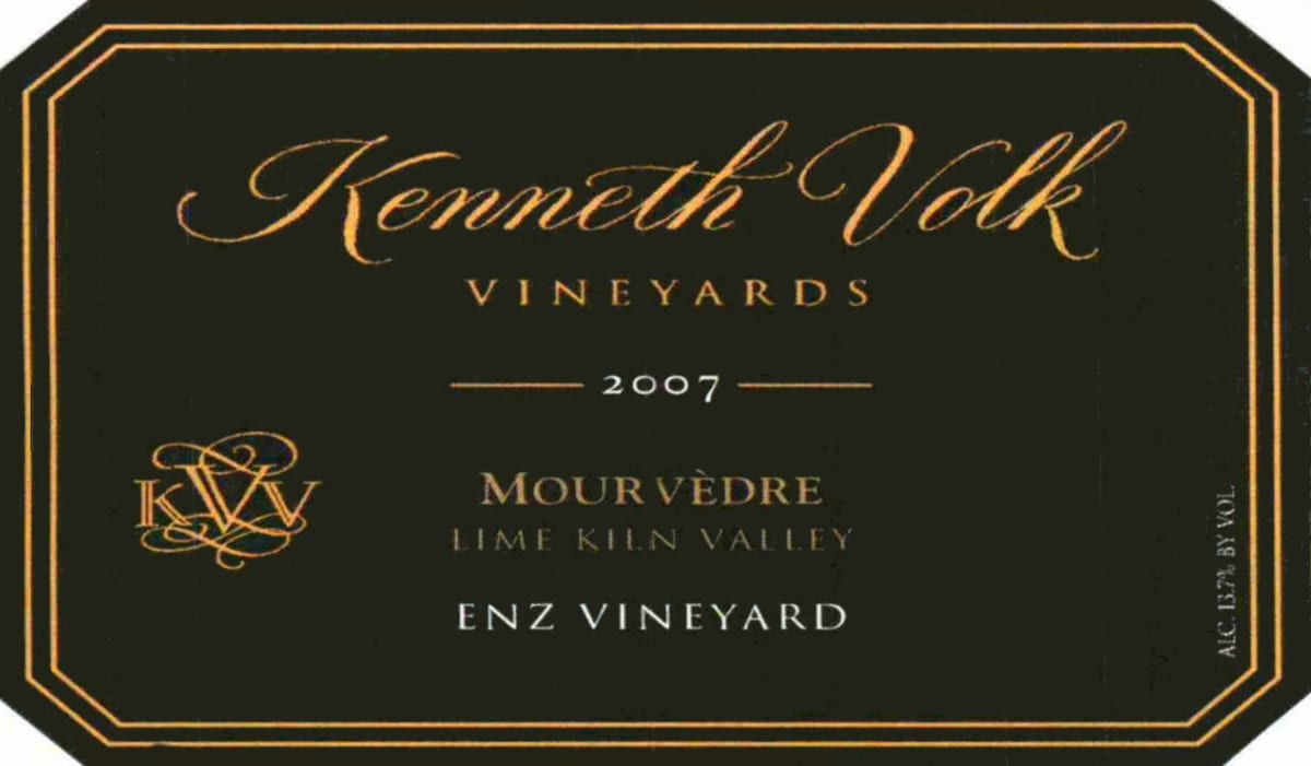 Kenneth Volk Enz Vineyard Mourvedre 2007 Front Label