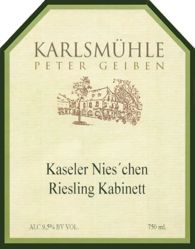 Weingut Karlsmuhle Kaseler Nies'chen Kabinett Riesling 2011 Front Label