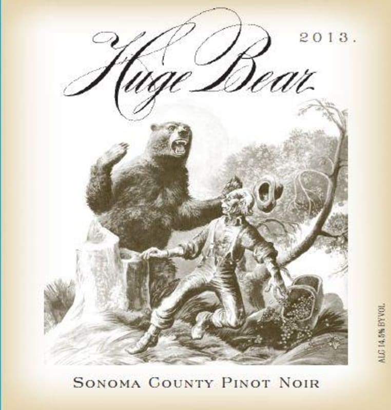 Huge Bear Pinot Noir 2013 Front Label