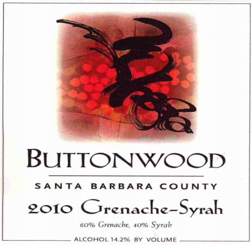 Buttonwood Farms Grenache-Syrah 2010 Front Label