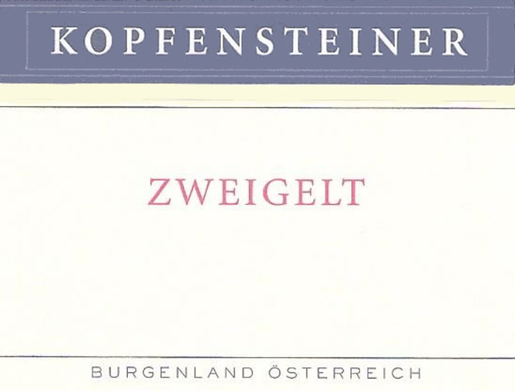 Weingut Kopfensteiner Zweigelt 2007 Front Label