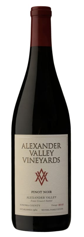 Alexander Valley Vineyards Pinot Noir 2016 Front Bottle Shot