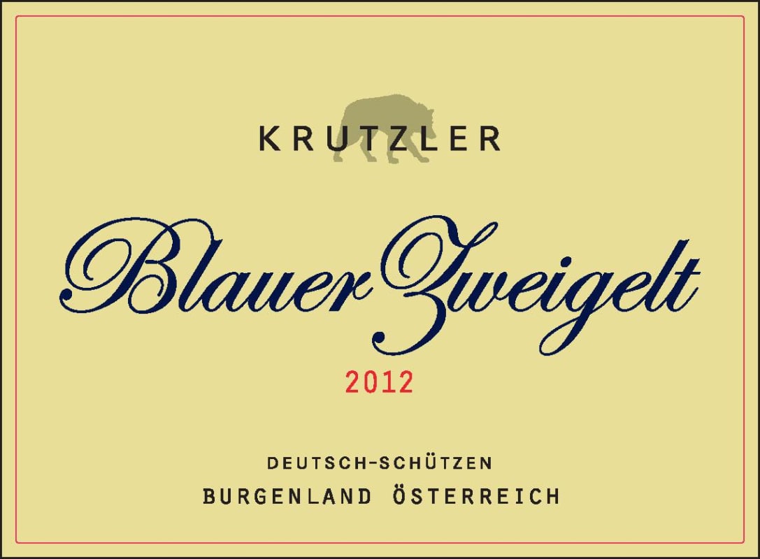 Weingut Krutzler Blauer Zweigelt 2012 Front Label