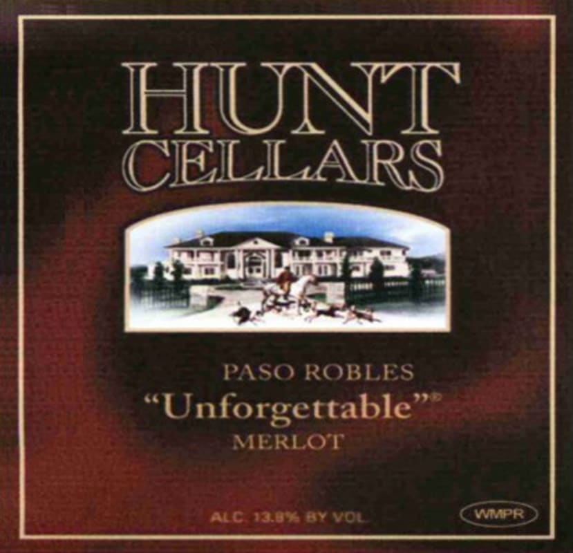 Hunt Cellars Unforgettable Merlot 2004 Front Label