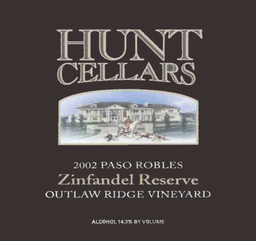 Hunt Cellars Outlaw Ridge Vineyard Reserve Zinfandel 2002 Front Label