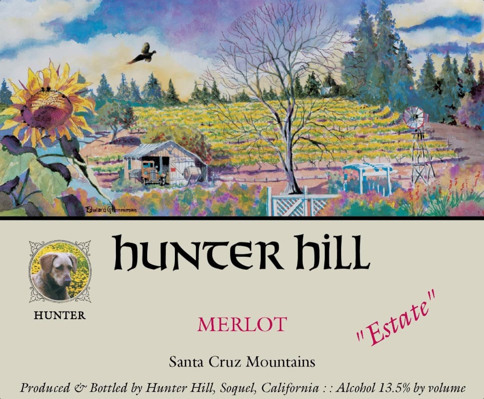 Hunter Hill Vineyard & Winery Estate Merlot 2013 Front Label