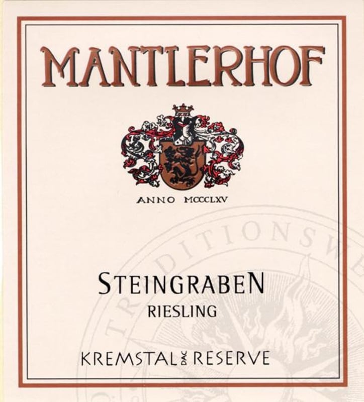Weingut Mantlehof Steingraben Erste OTW Lage Reserve Riesling 2008 Front Label