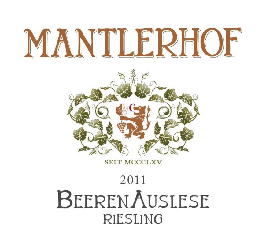 Weingut Mantlehof Beerenauslese Riesling 2011 Front Label