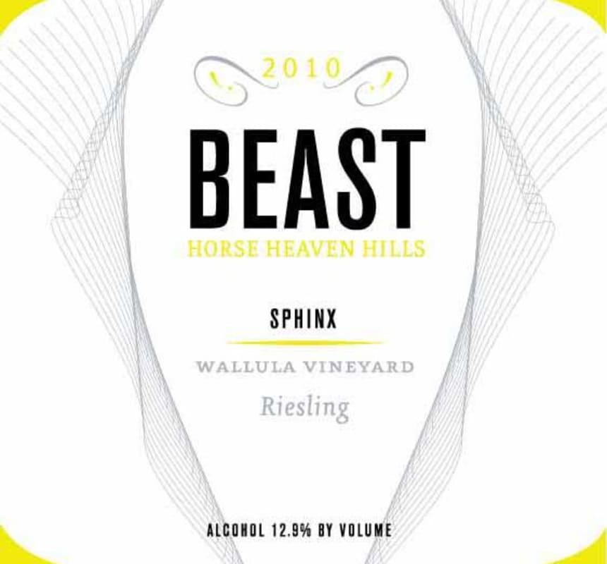 Buty Beast Sphinx Wallula Vineyard Riesling 2010 Front Label