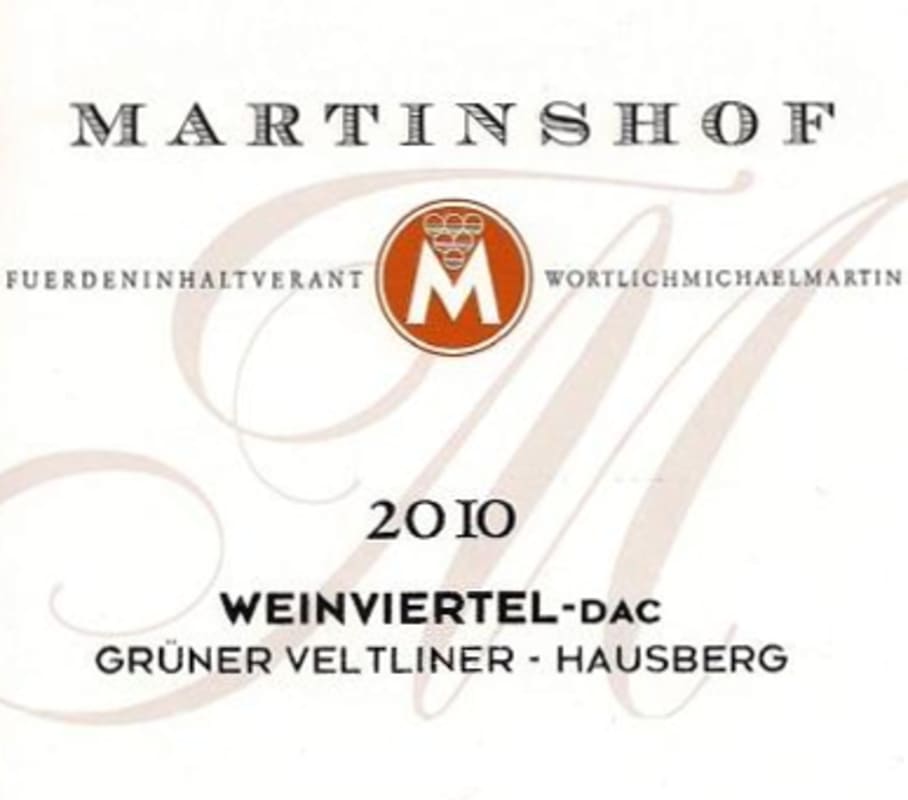 Weingut Martinshof - Austria Hausberg Gruner Veltliner 2010 Front Label
