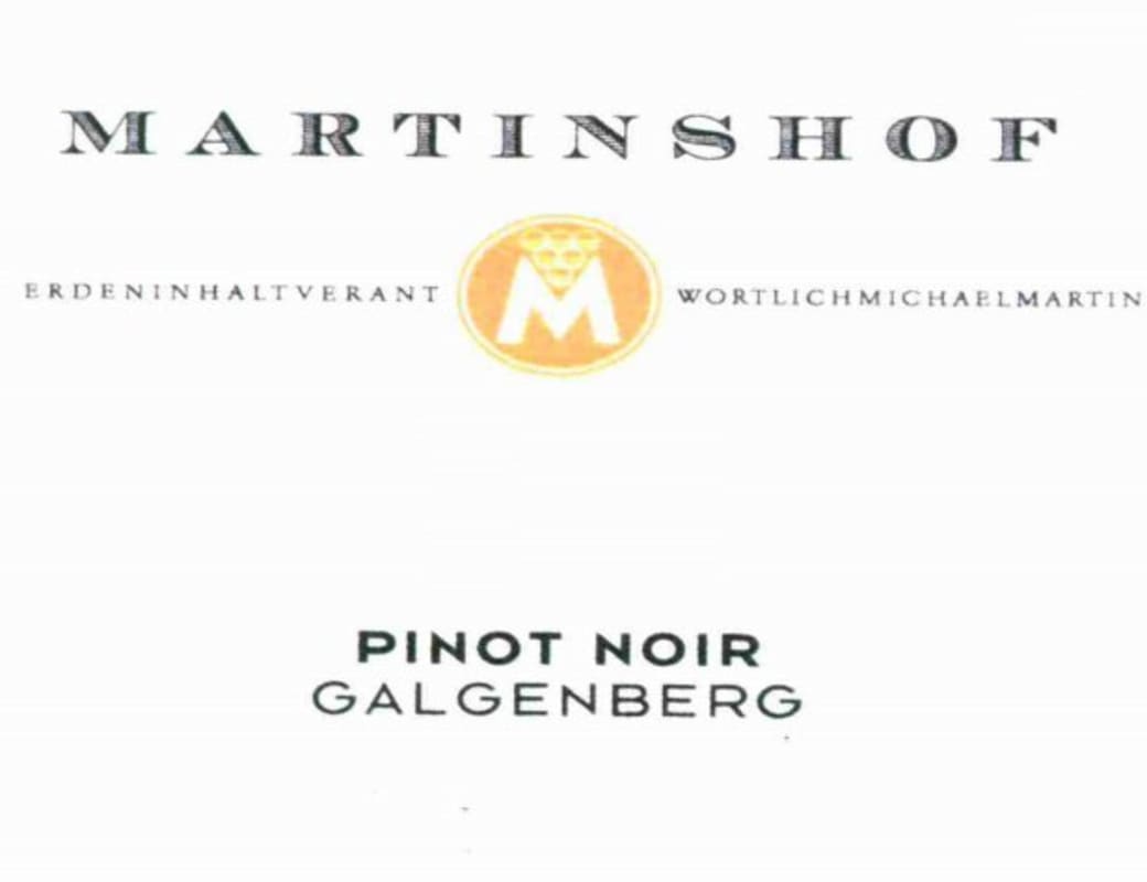 Weingut Martinshof - Austria Galgenberg Pinot Noir 2012 Front Label