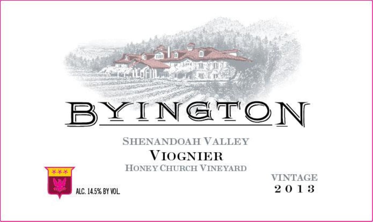 Byington Shenandoah Valley Viognier 2013 Front Label