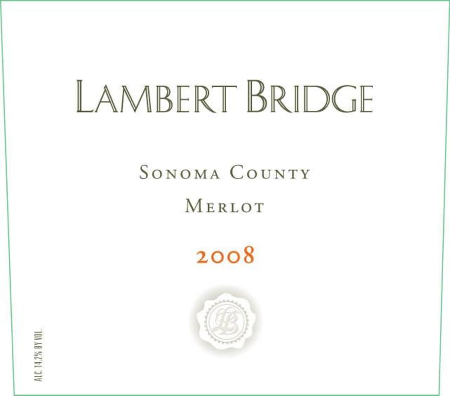Lambert Bridge Merlot 2008 Front Label