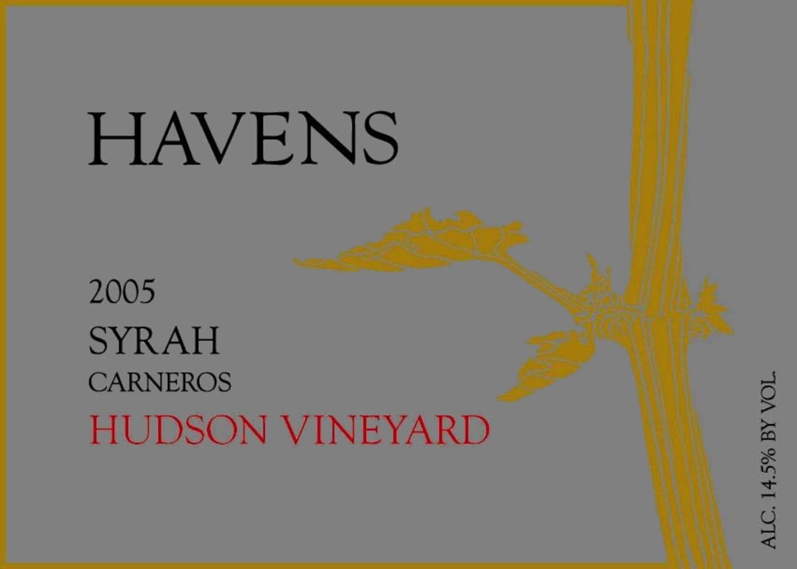 Havens Hudson Vineyard Syrah 2005 Front Label