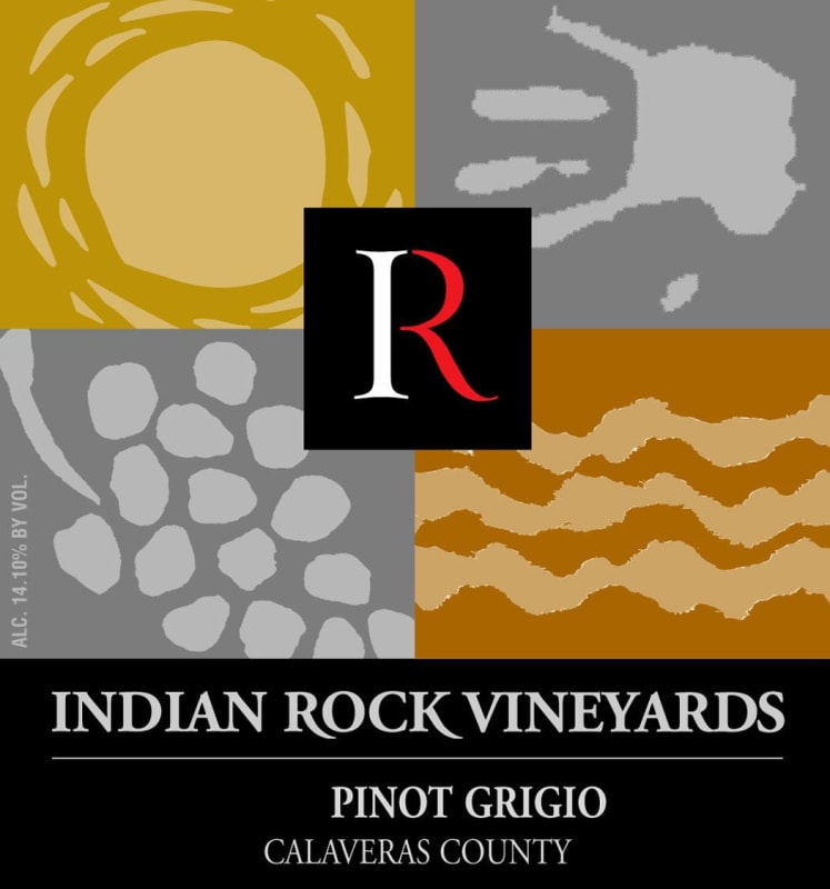 Indian Rock Vineyards Pinot Grigio 2014 Front Label